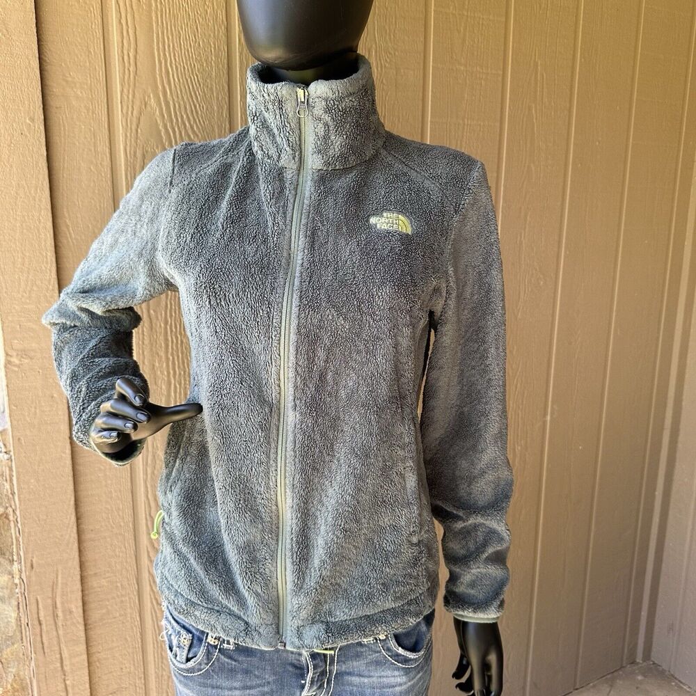 North Face Jacket Womens Small Gray Fleece Teddy Osito Fuzzy Soft Sweater Zip Up